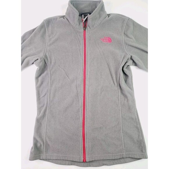 The North Face Girls Full-Zip Fleece Jacket Gray Size XL - Picture 2 of 4
